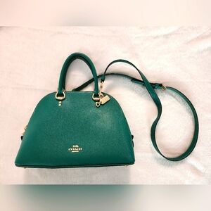 EUC Coach Katy Satchel in Gorgeous Teal gold hardware